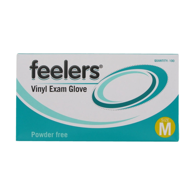 Feelers Vinyl Exam Gloves Powder-Free Medium