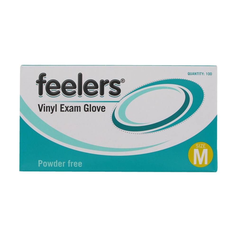 Feelers Vinyl Exam Gloves Powder-Free Medium