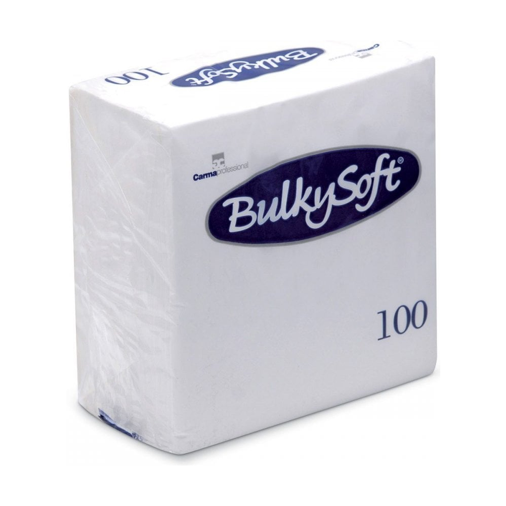 Bulkysoft Napkins Serviettes White x100