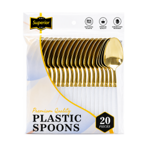 White Ribbed Spoons