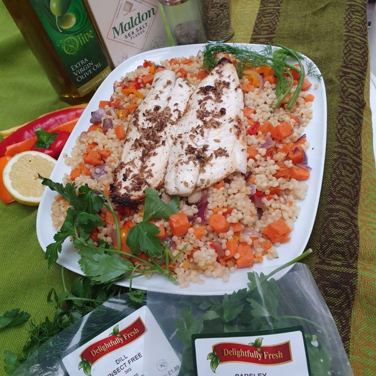 Grilled Seabass on Couscous