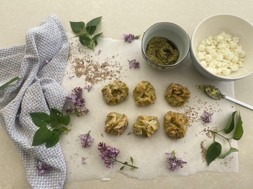 Phyllo Parcels with Pesto & Feta⁠