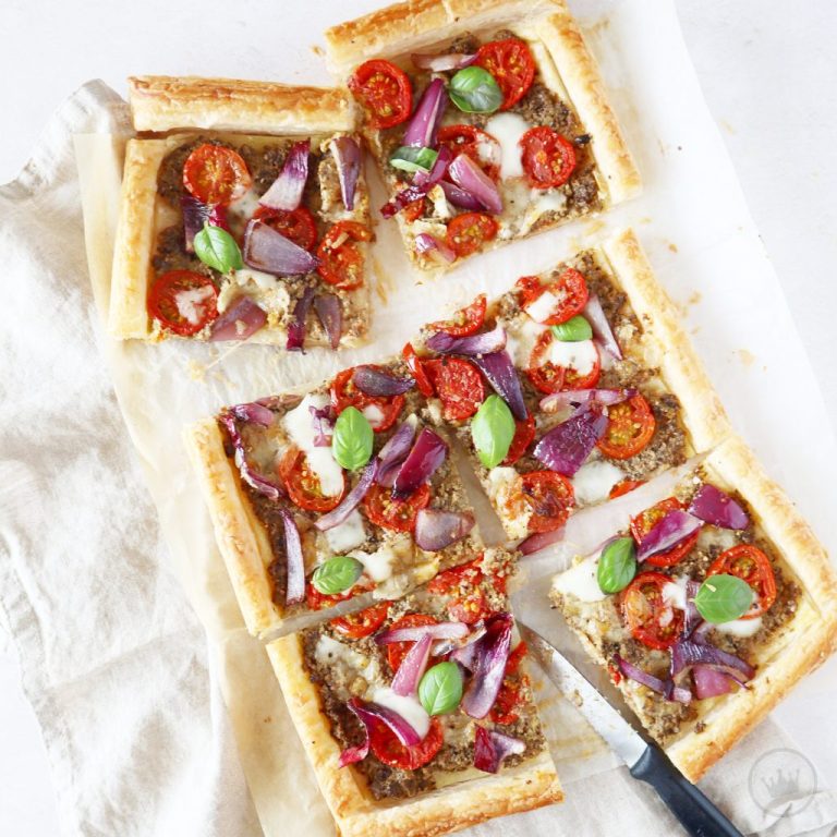 Tomato, Mozzarella & Olive Tapenade Tart