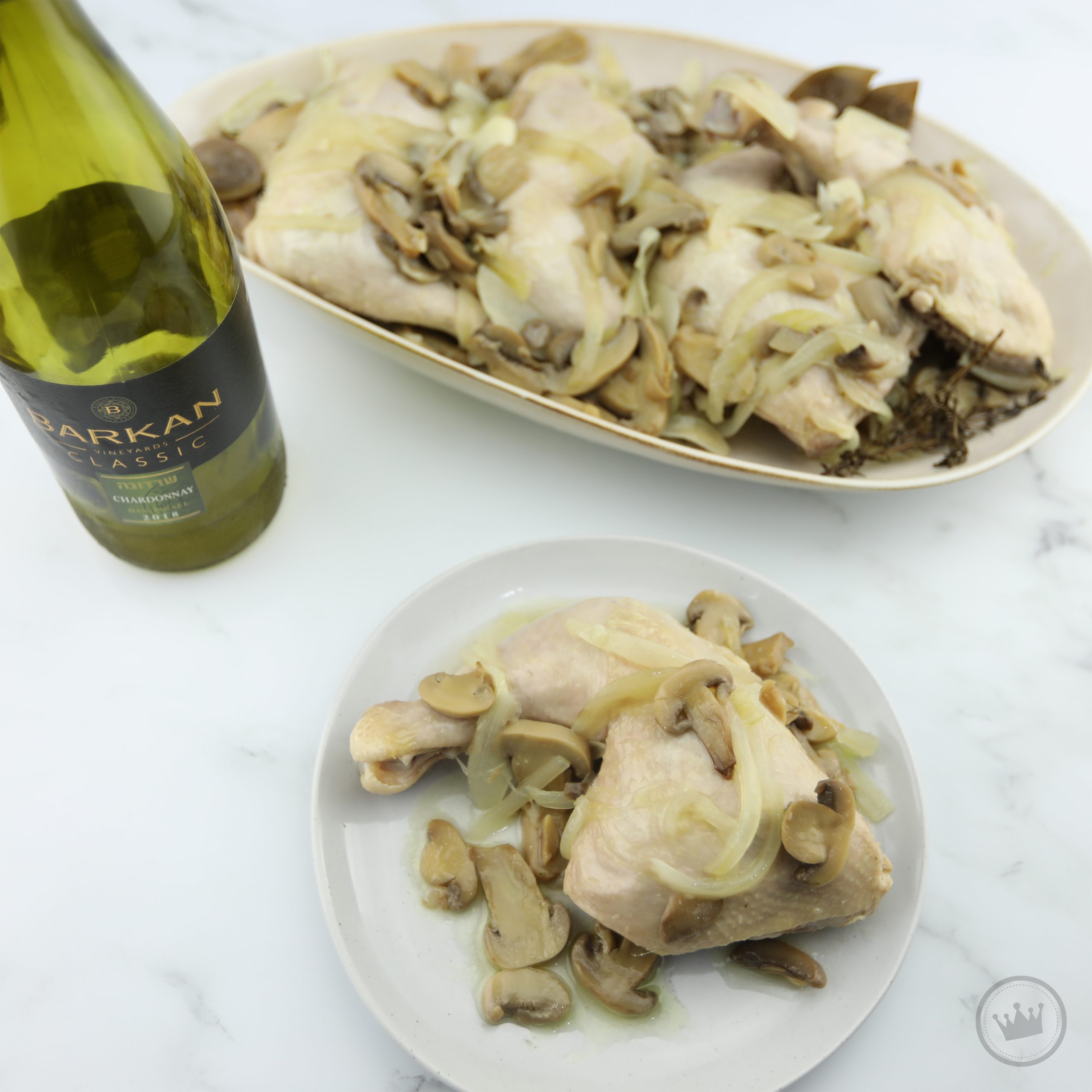 Chicken in white wine sauce